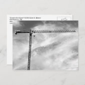 建築クレーンとスカイブラックとホワイトの写真 ポストカード (正面/裏面)