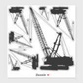 建築クレーンのアイコンのステッカーセット シール (シート)