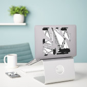 建築クレーンのアイコンのステッカーセット シール (デスク上のノートパソコン)