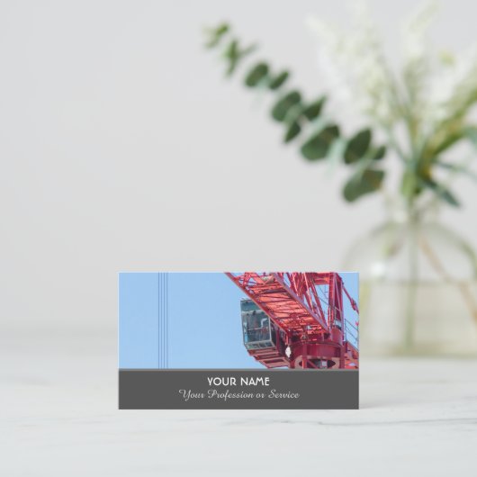建築クレーン及びタワークレーンの専門家 名刺 (スタンド正面)