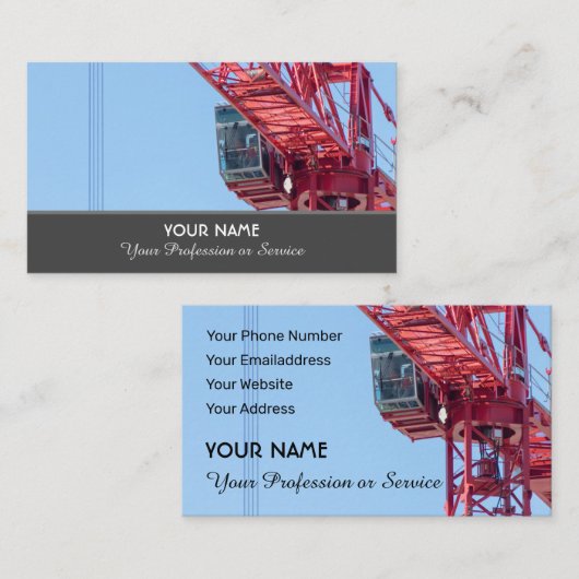 建築クレーン及びタワークレーンの専門家 名刺 (正面/裏面)