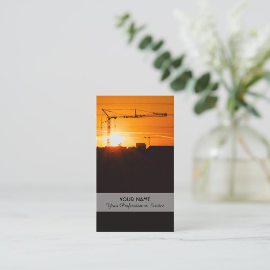 建築クレーン及びタワークレーン専門バス 名刺 (スタンド正面)