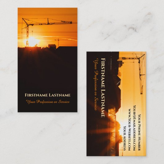 建築クレーン及びタワークレーン専門家 名刺 (正面/裏面)