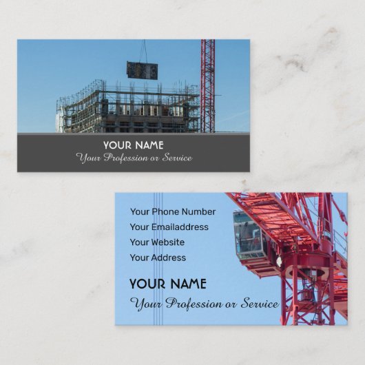 建築クレーン及びタワークレーン専門職ビジ 名刺 (正面/裏面)