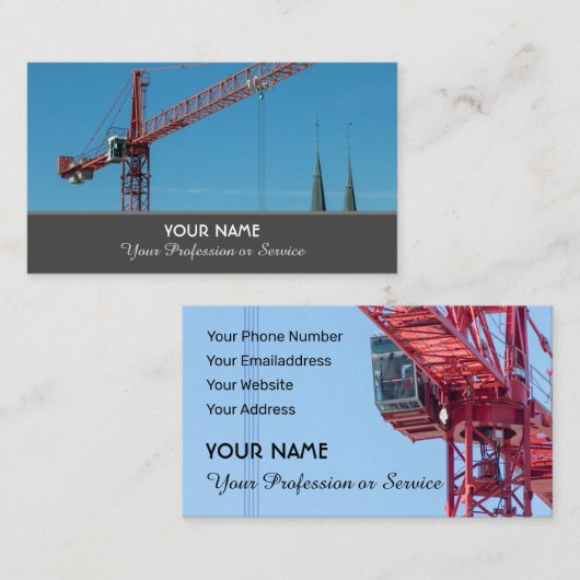 建築クレーン及びタワークレーン専門職ビジ 名刺 (正面/裏面)
