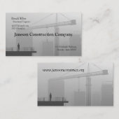 建築クレーン及び労働者 名刺 (正面/裏面)