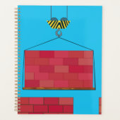 建築クレーン吊り上げレンガ壁 プランナー手帳 (正面)