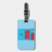 建築クレーン吊り上げレンガ壁 ラゲッジタグ (正面縦)