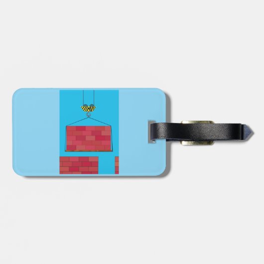 建築クレーン吊り上げレンガ壁 ラゲッジタグ (裏面横)