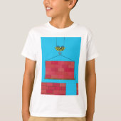 建築クレーン吊り上げレンガ壁 Tシャツ (正面)