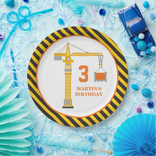 建築クレーン誕生日パーティ紙プレート ペーパープレート (パーティー)