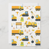 建築クレーン誕生日招待状 – 黄 招待状 (裏面)