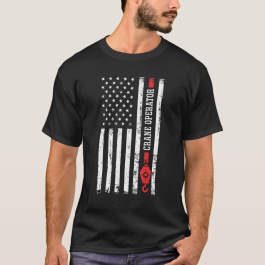 建築クレーン運転士クレーン Tシャツ (正面)