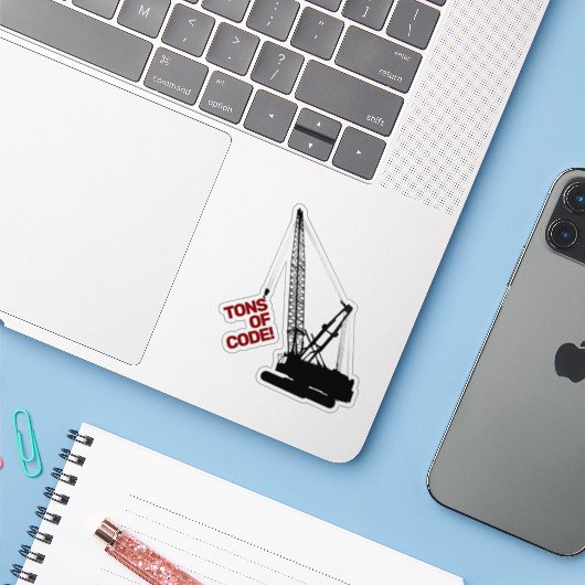 建築クレーン シール (ノートパソコンとiPhone)