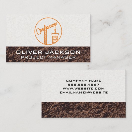 建築クレーン | 汚れ 名刺 (正面/裏面)