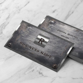 建築グランジ鋼モノグラム金属額縁 名刺