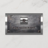 建築グランジ鋼モノグラム金属額縁 名刺 (正面)