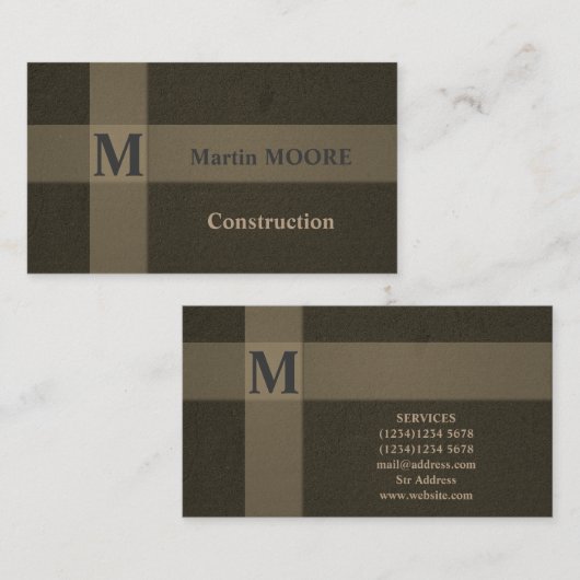 建築コンクリート建物懸命表面スタイル 名刺 (正面/裏面)