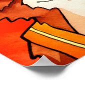 建築コーギ水彩 – 安全第一！ ポスター (角)