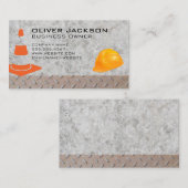 建築コーンおよび懸命ハット | 鋼コンクリート 名刺 (正面/裏面)