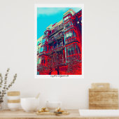 建築サイケデリック建物ポスタープリント ポスター (キッチン)