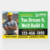 建築サイトのロゴフォトグリーン広告ズ 横断幕 (横)