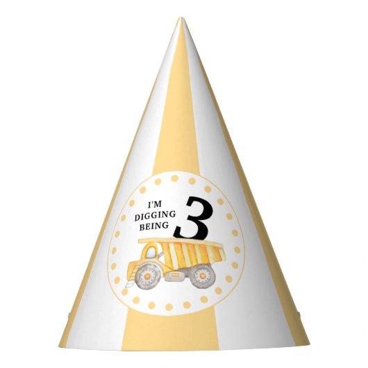 建築サイトの下の誕生日の少年のパーティー帽子 パーティーハット (正面)