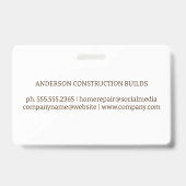 建築サイトの作業者 |木材 バッジ (裏面)