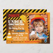 建築サイトの誕生日パーティーの招待 招待状 (正面/裏面)