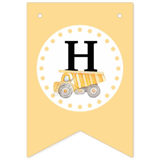 建築サイトの誕生日会バナーの下 バンティングフラッグ (第2の旗)