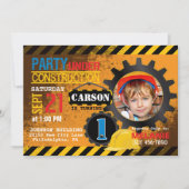 建築サイトギア誕生日パーティーの招待 招待状 (正面)