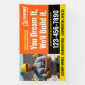 建築サイトロゴフォトオレンジ広告ズ 横断幕 (縦)