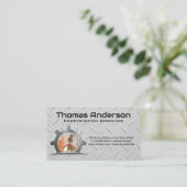 建築サイトロゴ | メタル背景 名刺 (スタンド正面)