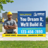 建築サイトロゴPhoto Navy Blue 広告's 横断幕 (外側)