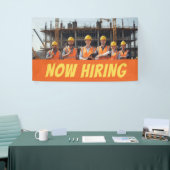 建築サイト今すぐ採用バナー – カスタマイズ可能 横断幕 (トレードショー)