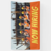 建築サイト今すぐ採用バナー – カスタマイズ可能 横断幕 (縦)