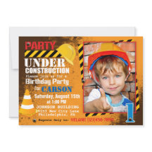 建築サイト誕生日パーティーの招待