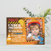 建築サイト誕生日パーティーの招待 招待状 (スタンド正面)