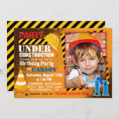 建築サイト誕生日パーティーの招待 招待状 (正面/裏面)