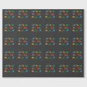 建築サイト車ショベルフォークリフト ラッピングペーパー (フラット)