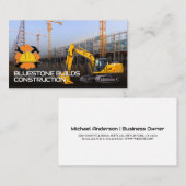 建築サイト | クレーン | 掘削機 名刺 (正面/裏面)