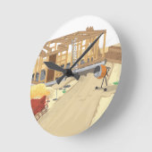 建築サイト ラウンド壁時計 (傾斜)