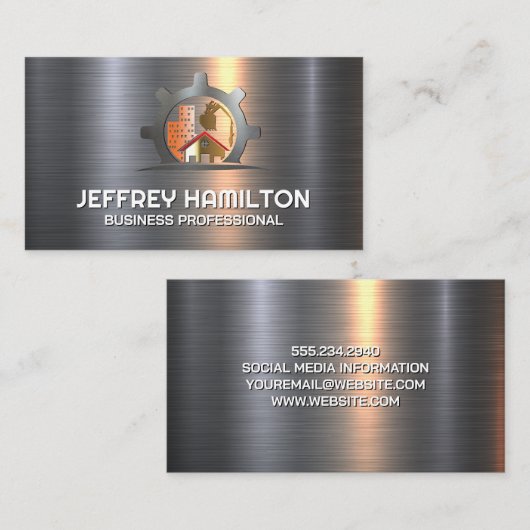 建築サイト | 元請負人 | メタル 名刺 (正面/裏面)