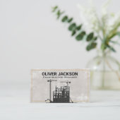 建築サイト | 足場 | クレーン 名刺 (スタンド正面)