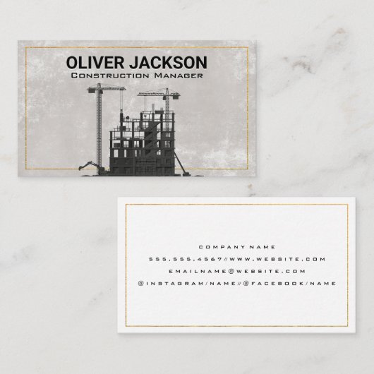 建築サイト | 足場 | クレーン 名刺 (正面/裏面)