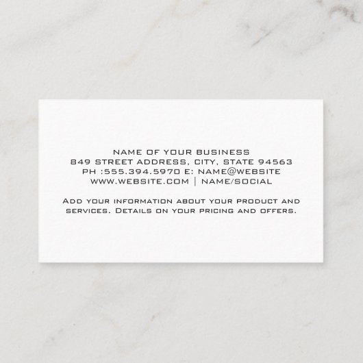 建築サイト |車両 名刺 (裏面)