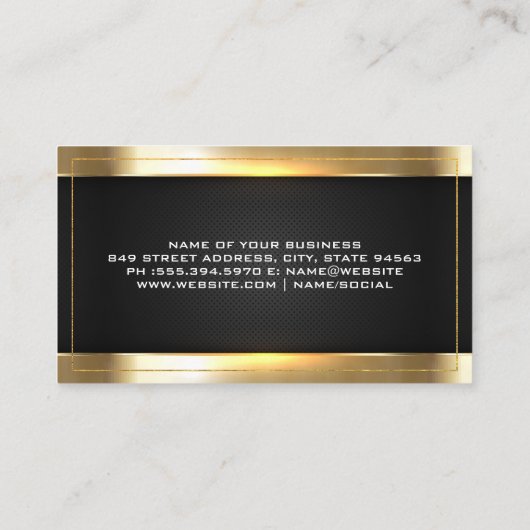 建築サイト | 金ゴールドとブラックメッシュ 名刺 (裏面)