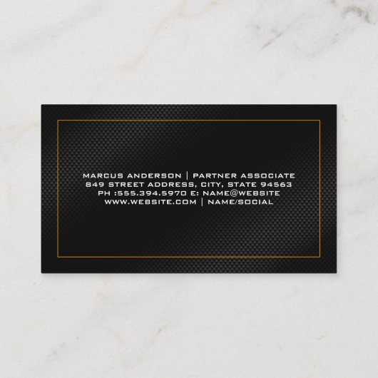 建築サイト |黒い金ゴールド 名刺 (裏面)