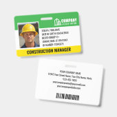 建築サイトIDロゴバーコードグリーンテンプレート バッジ (正面＆裏面)