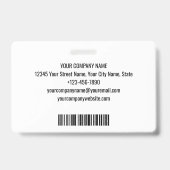 建築サイトIDロゴバーコードネイビーテンプレート バッジ (裏面)